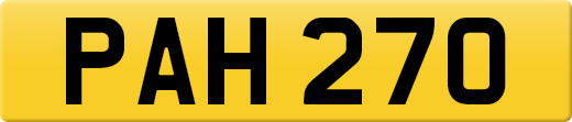 PAH 270 private number plate